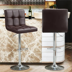 Luxurious Leatherette Brown Bar Stool / Long Chair