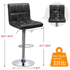 Luxurious Leatherette Black Bar Stool / Long Chair