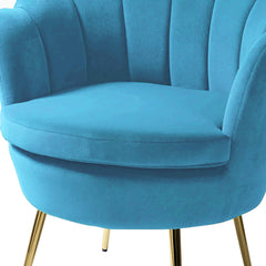 Shell Motif Luxury Velvet Lounge Chair