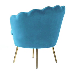 Shell Motif Luxury Velvet Lounge Chair