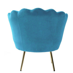 Shell Motif Luxury Velvet Lounge Chair