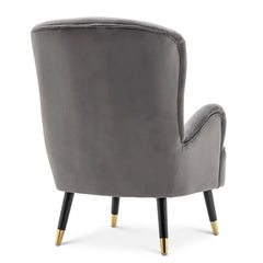 Luxury Velvet Lounge Chair With Ottoman