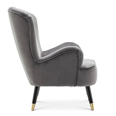 Luxury Velvet Lounge Chair With Ottoman