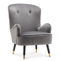 Luxury Velvet Lounge Chair With Ottoman