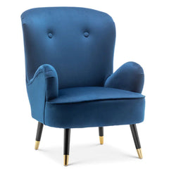 Luxury Velvet Lounge Chair With Ottoman