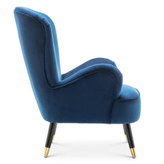 Luxury Velvet Lounge Chair With Ottoman