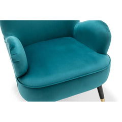 Luxury Velvet Lounge Chair With Ottoman