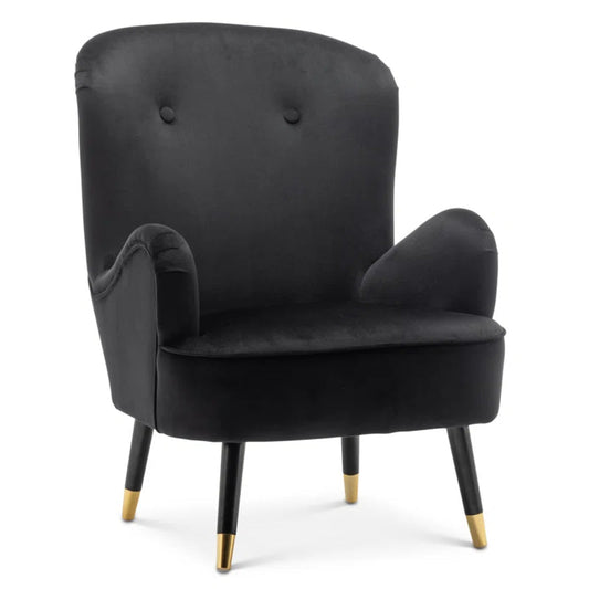 Luxury Velvet Lounge Chair With Ottoman