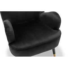 Luxury Velvet Lounge Chair With Ottoman