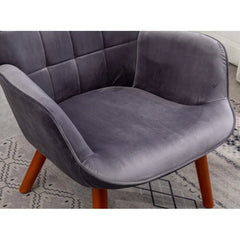 Tufted Curvy Long Back Lounge Chair With Ottoman