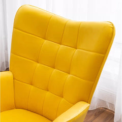 Tufted Curvy Long Back Lounge Chair With Ottoman