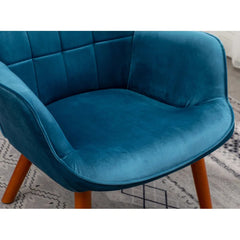 Tufted Curvy Long Back Lounge Chair With Ottoman