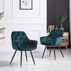 Comfy Padded Tufted Velvet Lounge Chair