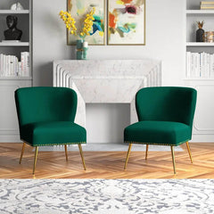 Minimalist Velvet Lounge Chairs Set Of 2