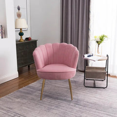Pink Crafted Shell Designer Lounge Chair