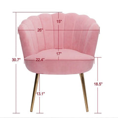 Pink Crafted Shell Designer Lounge Chair