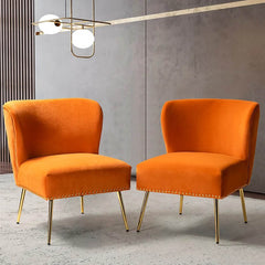 Minimalist Velvet Lounge Chairs Set Of 2