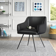Aesthetic Black Velvet Accent Chair