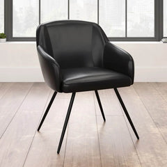 Aesthetic Black Velvet Accent Chair