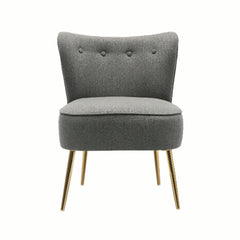 Grey Deep Cushioning Comfy Velvet Lounge Chair