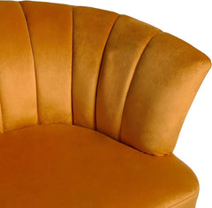 Opening Shell Designer Yellow Velvet Lounge Chair