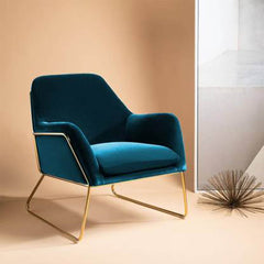 Lush Seagreen Glamorous Velvet Lounge Chair