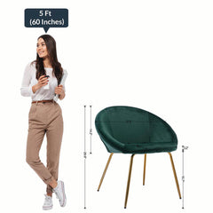 Green Round Shell Back Velvet Lounge Chair