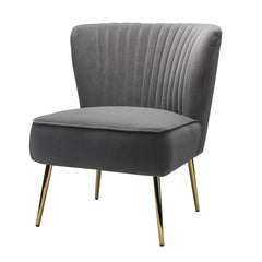 Classic Curved Back Velvet Lounge Chair