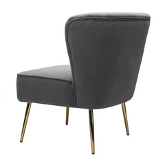 Classic Curved Back Velvet Lounge Chair