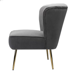 Classic Curved Back Velvet Lounge Chair