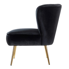 Classic Curved Back Velvet Lounge Chair