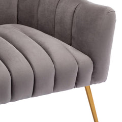 Vertical Channel Tufted Velvet Lounge Chair