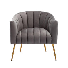 Vertical Channel Tufted Velvet Lounge Chair