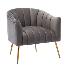 Vertical Channel Tufted Velvet Lounge Chair