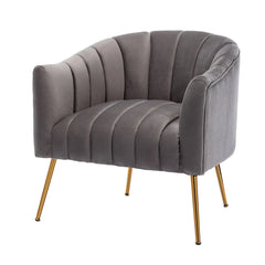 Vertical Channel Tufted Velvet Lounge Chair