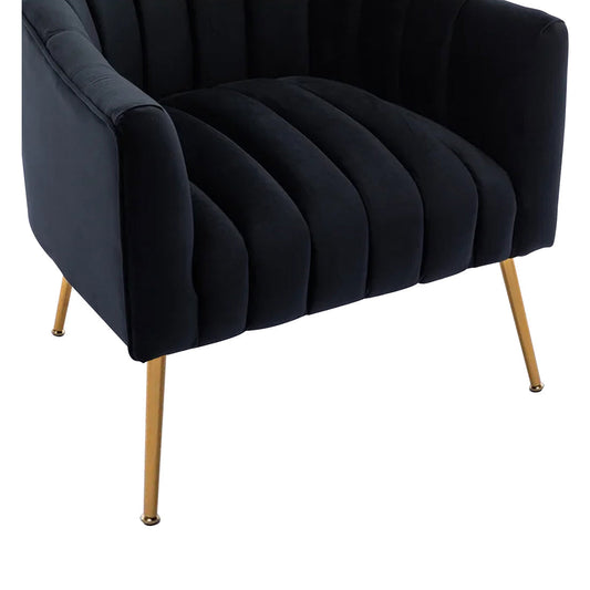 Vertical Channel Tufted Velvet Lounge Chair