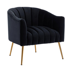 Vertical Channel Tufted Velvet Lounge Chair