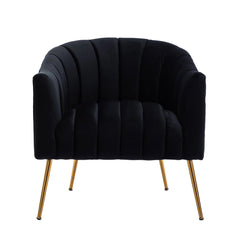 Vertical Channel Tufted Velvet Lounge Chair