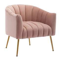 Vertical Channel Tufted Velvet Lounge Chair