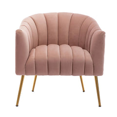 Vertical Channel Tufted Velvet Lounge Chair