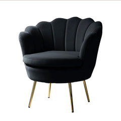 Shell Motif Luxury Velvet Lounge Chair