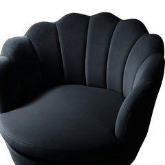 Shell Motif Luxury Velvet Lounge Chair