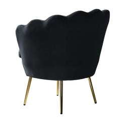 Shell Motif Luxury Velvet Lounge Chair