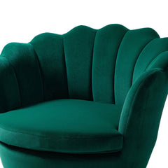 Shell Motif Luxury Velvet Lounge Chair