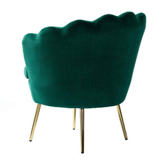 Shell Motif Luxury Velvet Lounge Chair