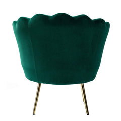 Shell Motif Luxury Velvet Lounge Chair