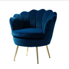 Shell Motif Luxury Velvet Lounge Chair