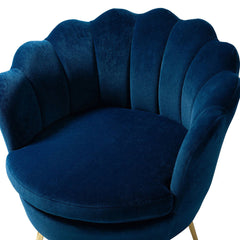 Shell Motif Luxury Velvet Lounge Chair