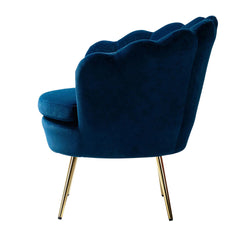 Shell Motif Luxury Velvet Lounge Chair