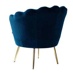 Shell Motif Luxury Velvet Lounge Chair